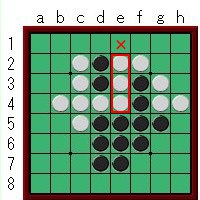 オセロ・種石を消されないようにする。